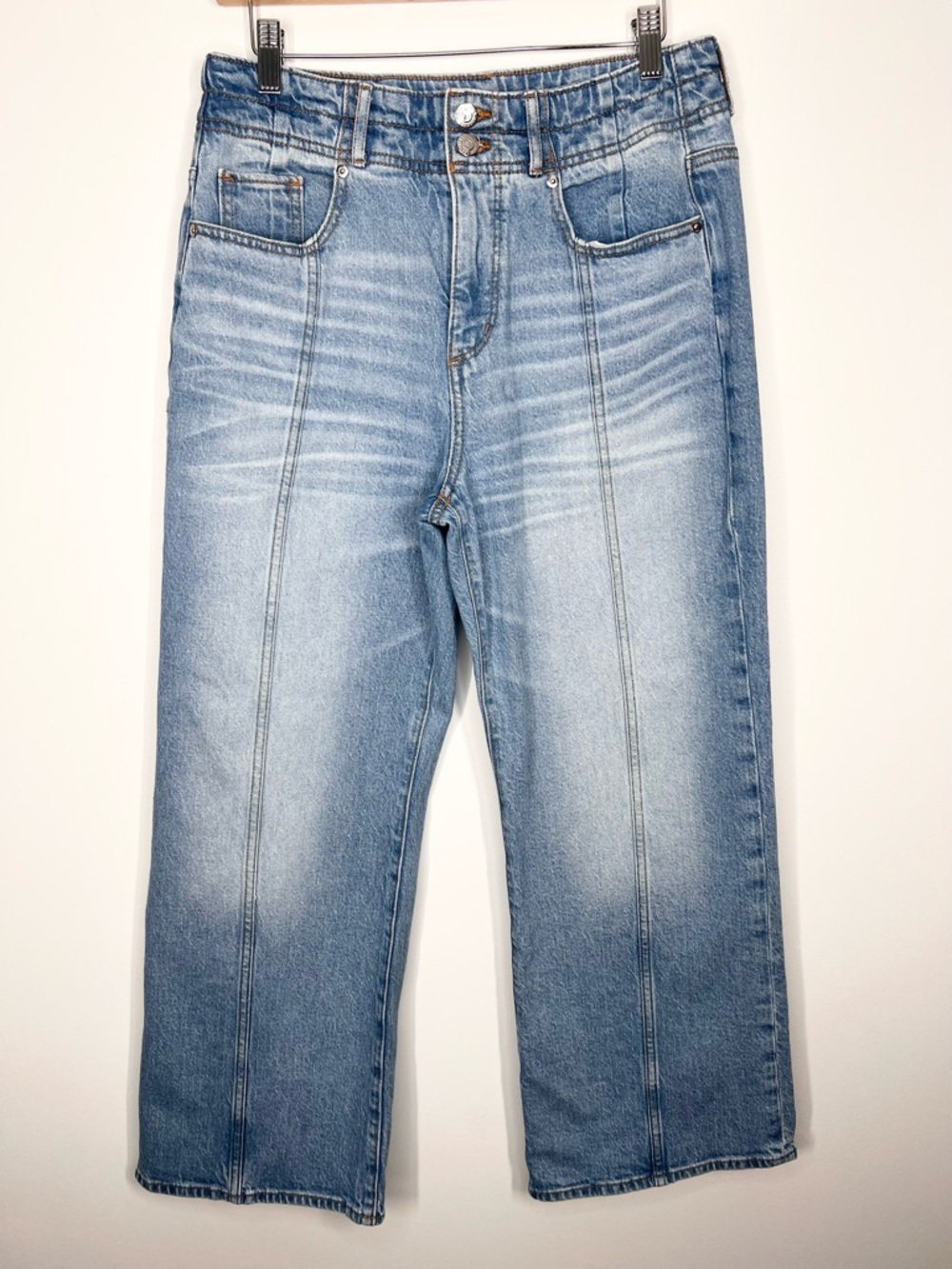 LOFT Made and Loved The Wide Leg Seamed Jeans Authentic Indigo 30 Petite 10P